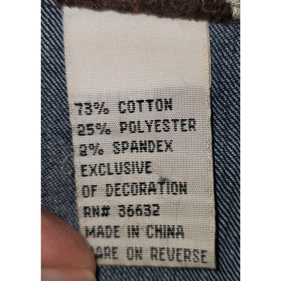 Womens Vtg Stonebridge 90s Embroidered Patchwork Denim Full Zip Jacket Sz XL - Picture 7 of 8